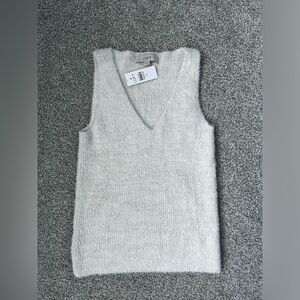 LOFT knit tank top with gold metal thread. Size XS. New with tags.